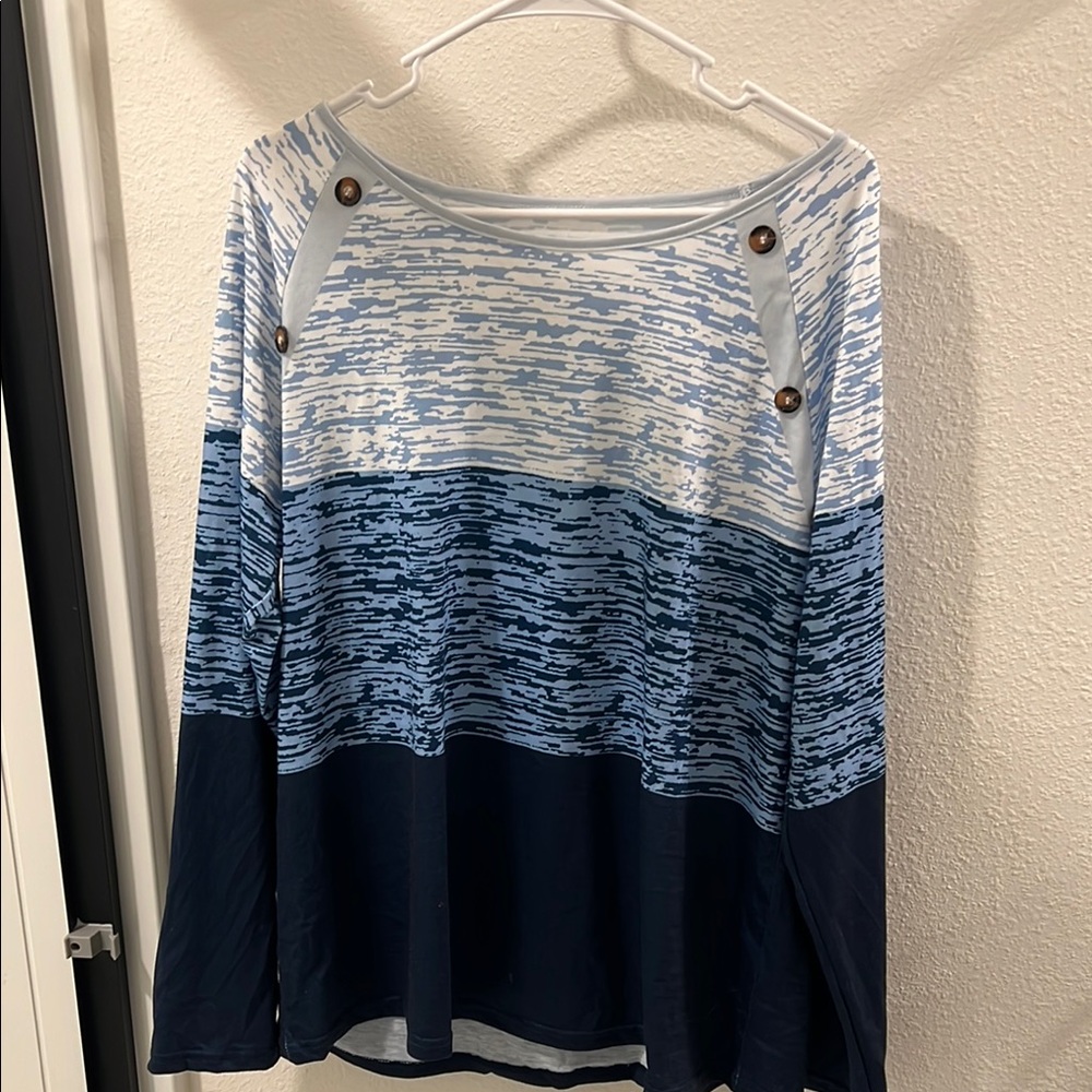 Stylish Blue Striped Women's Top